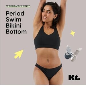 KNIX Kt Period Swim Bikini Bottom Period Swimwear for Teens Black Size XXS